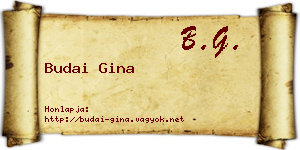 Budai Gina névjegykártya